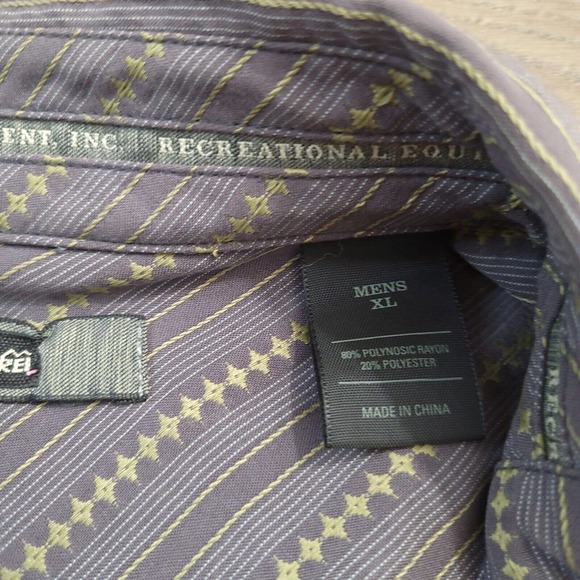 REI Shirt Mens Extra Large Gray Button Up Casual Preppy Normcore Short Sleeve - Picture 3 of 8